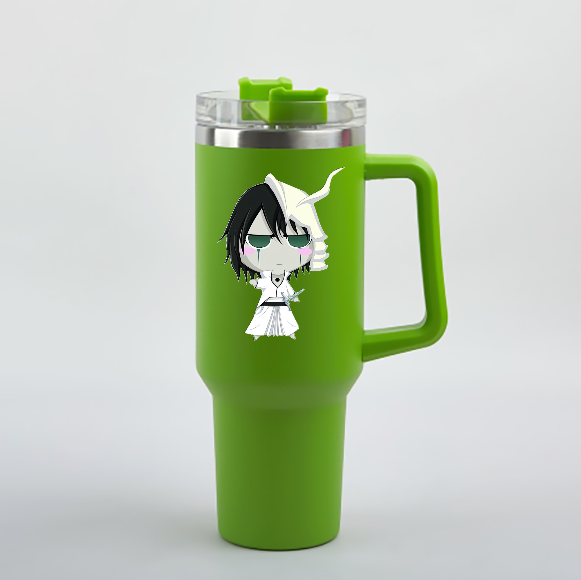 （画像用） ブリーチ ウルキオラ·シファー BLEACH Ulquiorra cifer 1200mL車用タンブラー - クリスタルステッカー（プラスチックストロー付き）